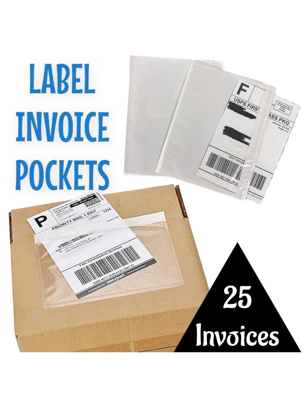 25 (7.5 X 5.5) Postage Invoice, Package Slip, Label Cover Pocket PRICE IS FIRM - Picture 4 of 9